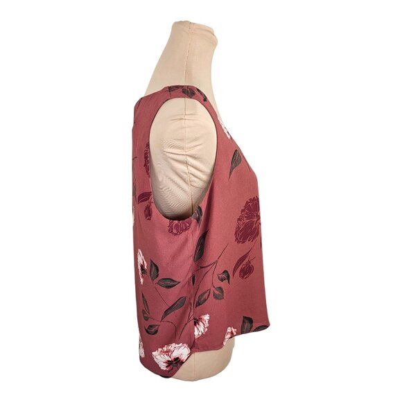 RW&CO NWT Burgundy Mauve Red Floral Blouse Sz M - Picture 3 of 9